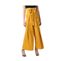 Vaystra Polyester Solid Smocked Trousers – Yellow