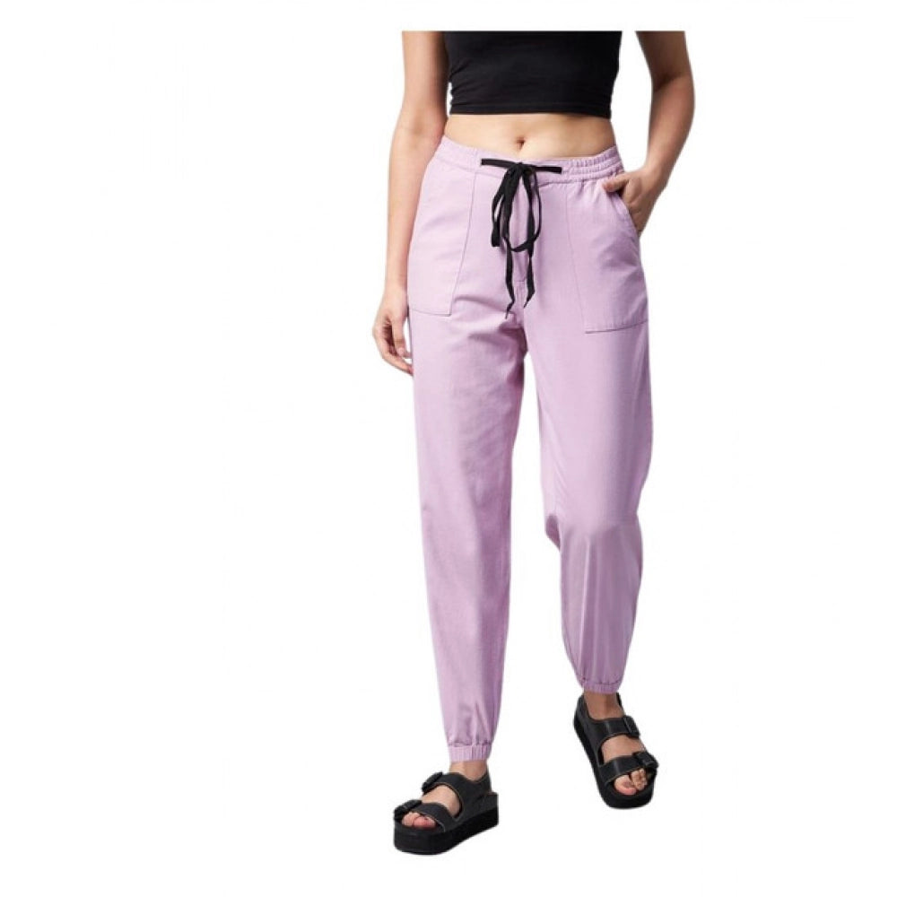 Vaystra Coton Twill Solid Elasticated Trousers – Lavender