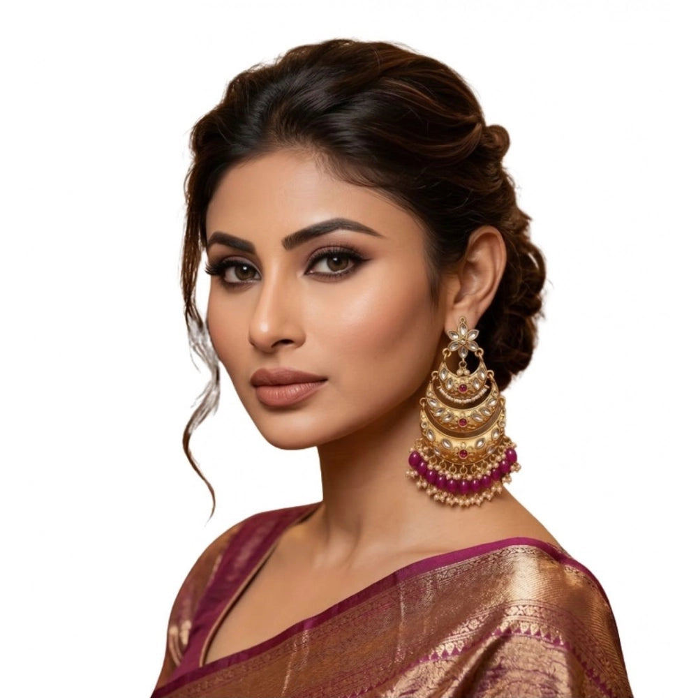 Vaystra Handcrafted Zinc Alloy Chandbali Earrings - Multicolor, Edition