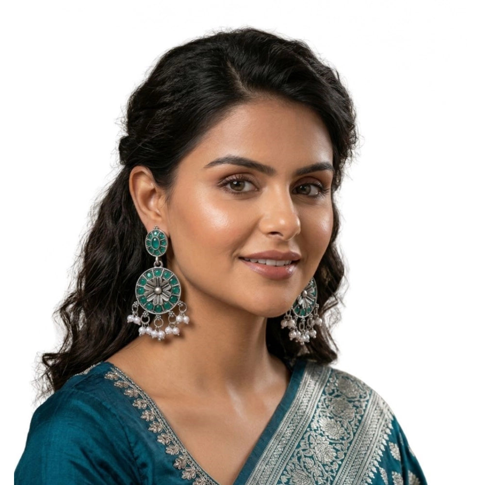 Vaystra Handcrafted Zinc Alloy Chandbali Earrings - Multicolor, Edition