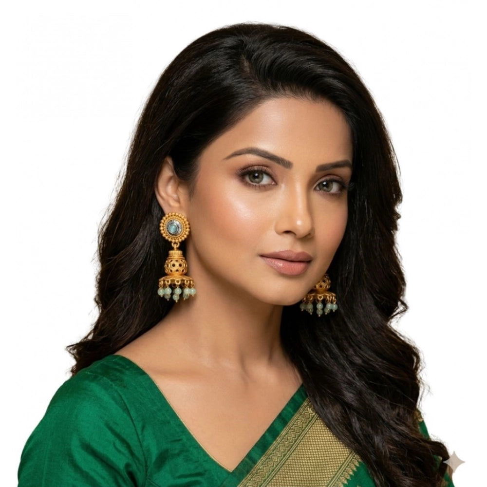 Vaystra Handcrafted Pack Of 2 Zinc Alloy Jhumka Earrings - Multicolor, Edition