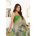 Vaystra Faux Linen Printed Ready to wear Saree With Unstitched Blouse 5.5Mtr – Light_Green