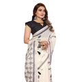Vaystra Linen Cotton Printed Saree With Unstitched Blouse 5.5Mtr – Off White