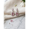 Vaystra Handcrafted Brass Silver Plated Drop Earrings - Pink, Edition