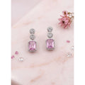 Vaystra Handcrafted Brass Silver Plated Drop Earrings - Pink, Edition