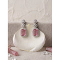 Vaystra Handcrafted Brass Silver Plated Drop Earrings - Pink, Edition