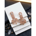 Vaystra Gold Plated Brass Silver Plated Drop Earrings in White,