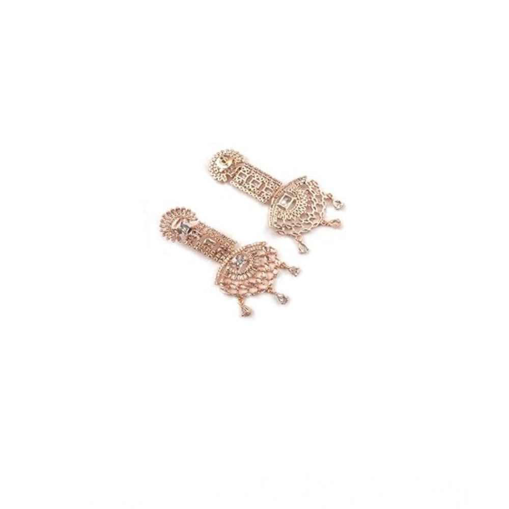 Vaystra Gold Plated Brass Silver Plated Drop Earrings in White,