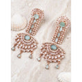 Vaystra Gold Plated Brass Silver Plated Drop Earrings in Turquoise,
