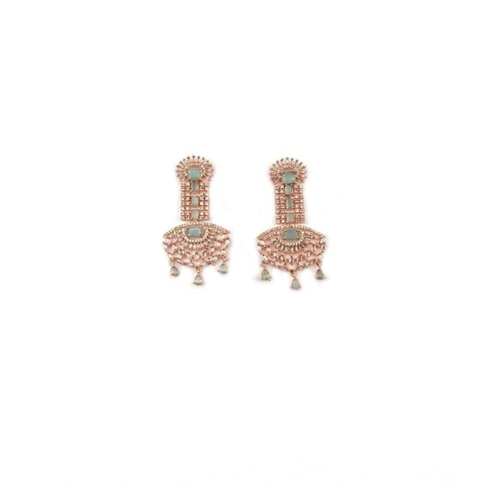 Vaystra Gold Plated Brass Silver Plated Drop Earrings in Turquoise,