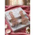 Vaystra Handcrafted Brass Silver Plated Drop Earrings - Pink, Edition