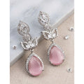 Vaystra Gold Plated Brass Silver Plated Drop Earrings in Pink,