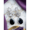 Vaystra Handcrafted Brass Silver Plated Drop Earrings - Blue, Edition