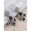 Vaystra Gold Plated Brass Silver Plated Drop Earrings in Blue,