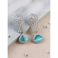 Vaystra Gold Plated Brass Silver Plated Drop Earrings in Turquoise,