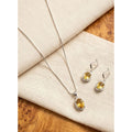 Vaystra Handcrafted Brass Silver Plated Pendant Set - Yellow, Edition