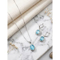 Vaystra Brass Silver Plated Pendant Set - Blue,