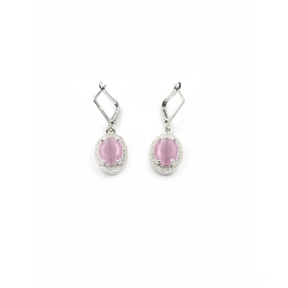 Vaystra Gold Plated Brass Silver Plated Pendant Set in Pink,