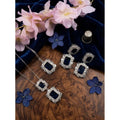 Vaystra Gold Plated Brass Silver Plated Pendant Set in Blue,