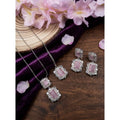 Vaystra Gold Plated Brass Silver Plated Pendant Set in Pink,