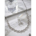 Vaystra Brass Silver Plated Necklace set - Silver,