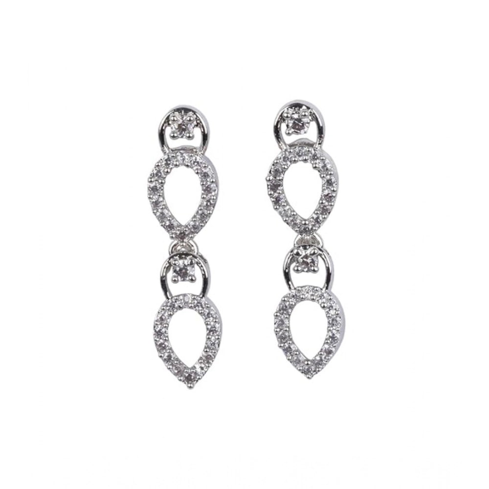 Vaystra Brass Silver Plated Necklace set - Silver,