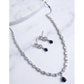 Vaystra Gold Plated Brass Silver Plated Necklace set in Blue,