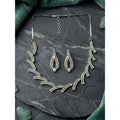 Vaystra Handcrafted Brass Silver Plated Necklace set - Turquoise, Edition