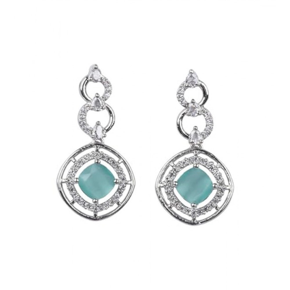 Vaystra Brass Silver Plated Necklace set - Turquoise,