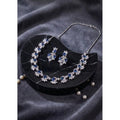 Vaystra Brass Silver Plated Necklace set - Blue,