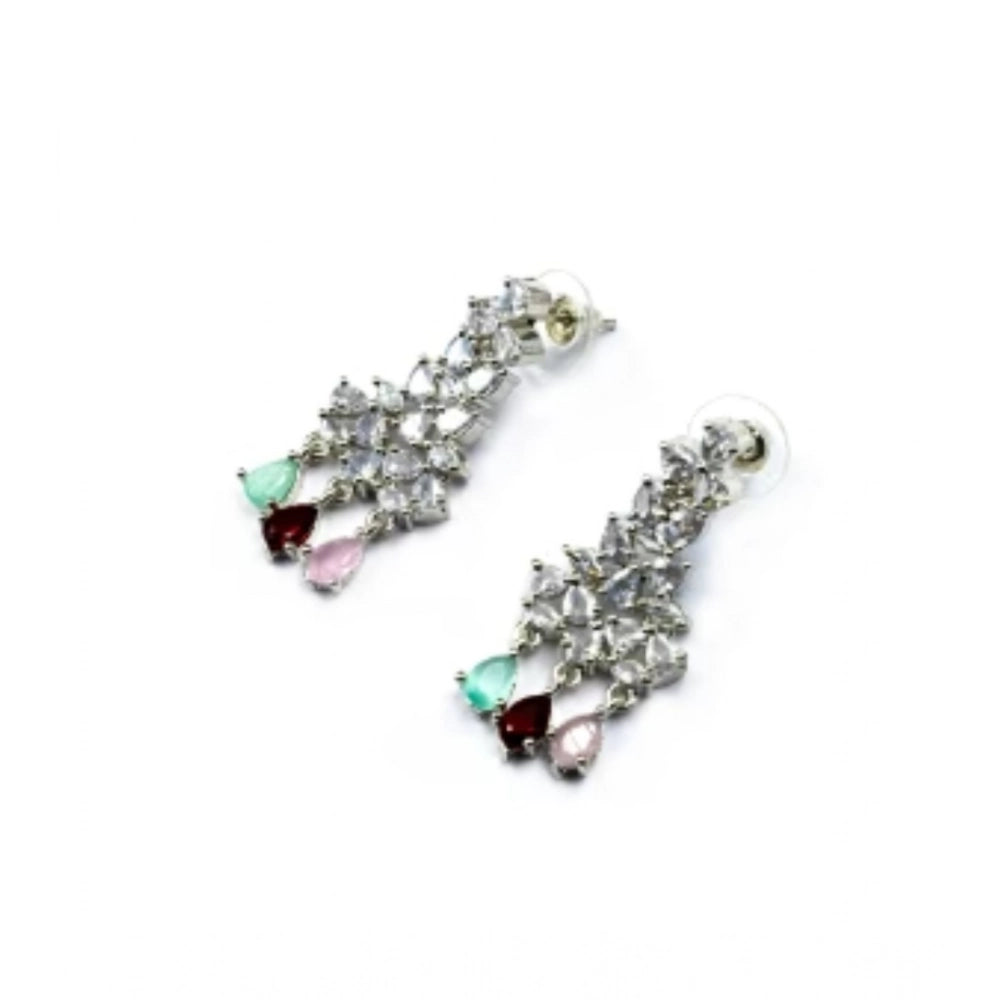 Vaystra Gold Plated Brass Silver Plated Necklace set in Multicolor,