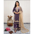 Vaystra Silk Embroidered 3/4th Sleeve Round Kurti With Palazzo Pant and Dupatta Set –...
