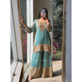 Vaystra Silk Embroidered 3/4th Sleeve Round Kurti With Sharara Pant and Dupatta Set –...