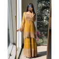 Vaystra Silk Embroidered 3/4th Sleeve Round Kurti With Sharara Pant and Dupatta Set –...