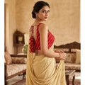 Vaystra Silk Embellished Sweetheart Neck Sleeveless Readymade Padded Blouse – Red