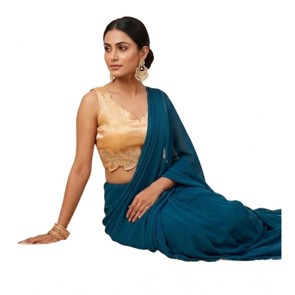 Vaystra Silk Embroidered Sweetheart Neck Sleeveless Readymade Padded Blouse – Gold