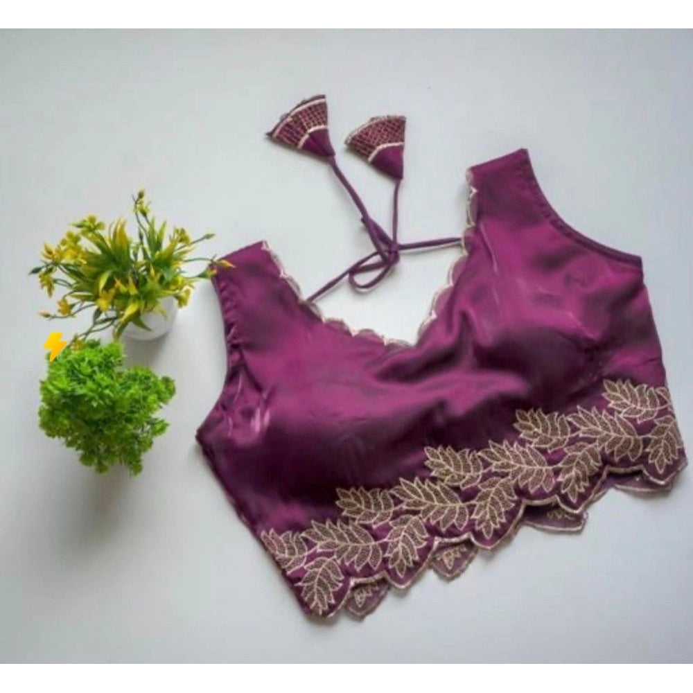 Vaystra Silk Embroidered Sweetheart Neck Sleeveless Readymade Padded Blouse – Wine